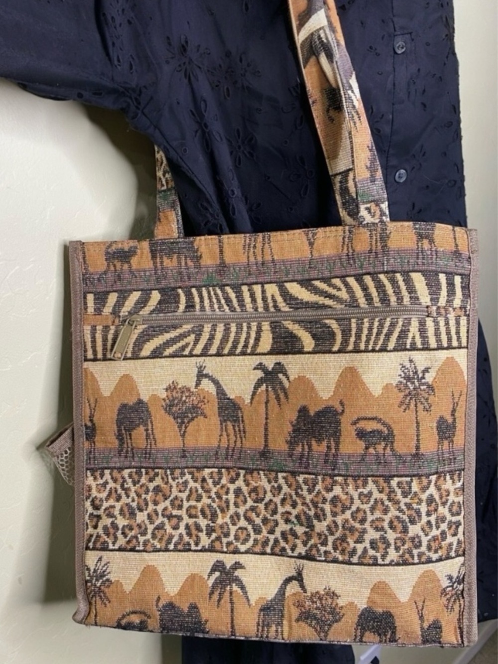 Vintage Jade Safari Adventure Canvas Tote Bag